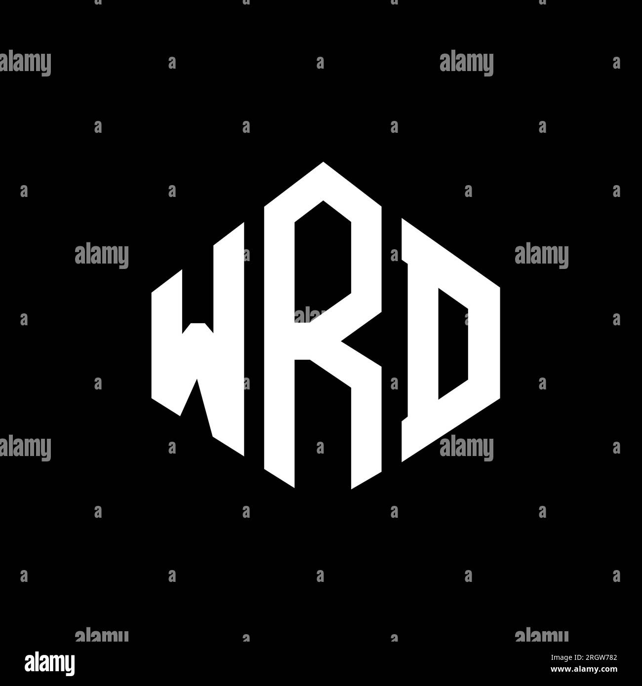 WRD letter logo design with polygon shape. WRD polygon and cube shape ...