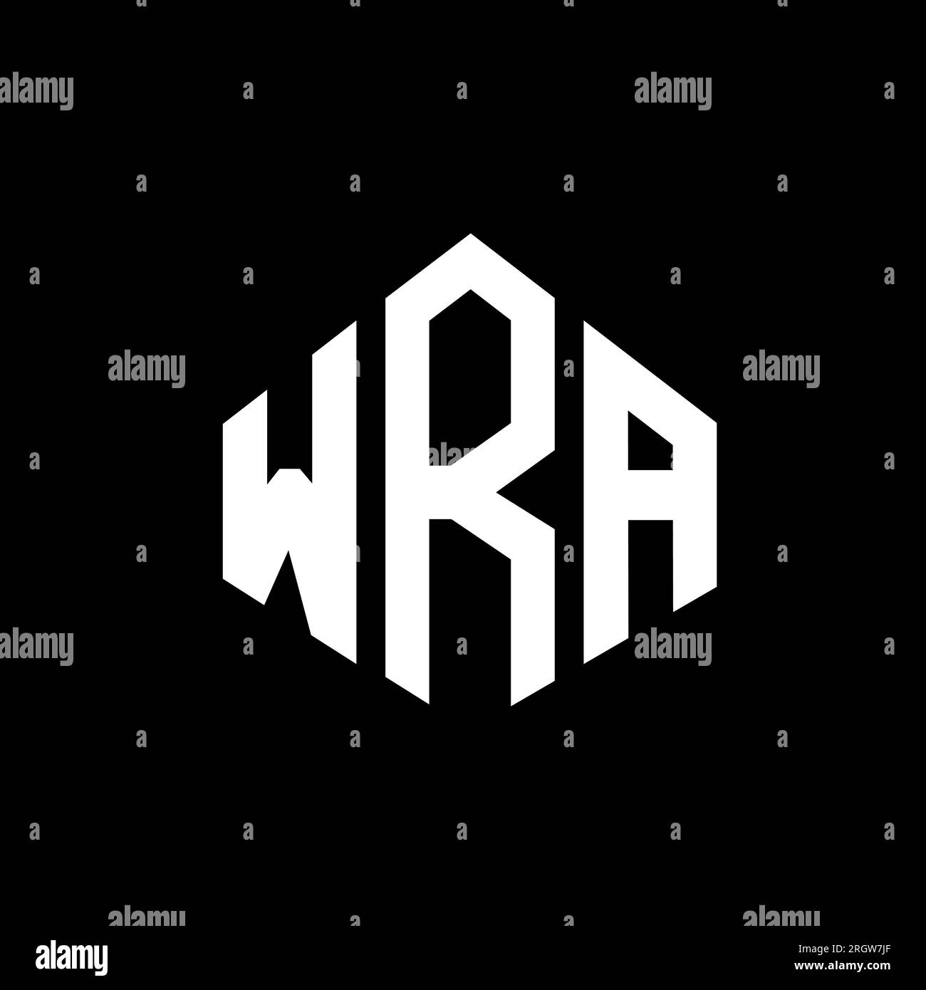 WRA letter logo design with polygon shape. WRA polygon and cube shape