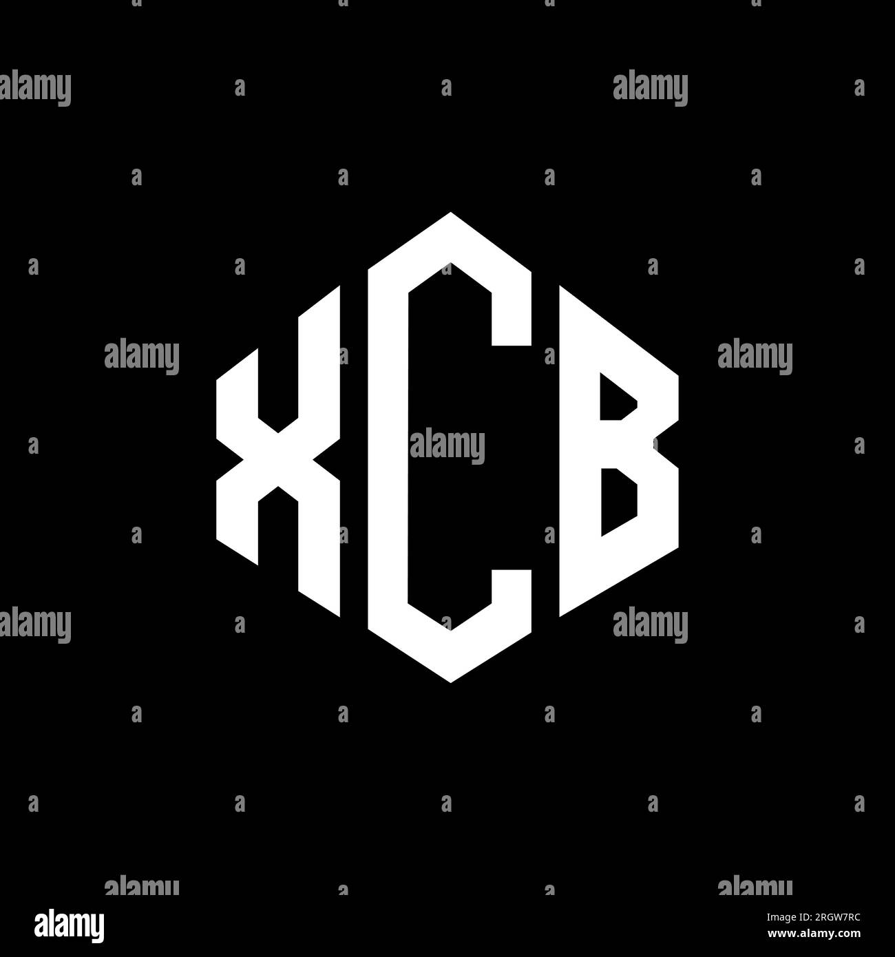 XCB letter logo design with polygon shape. XCB polygon and cube shape logo design. XCB hexagon vector logo template white and black colors. XCB monogr Stock Vector
