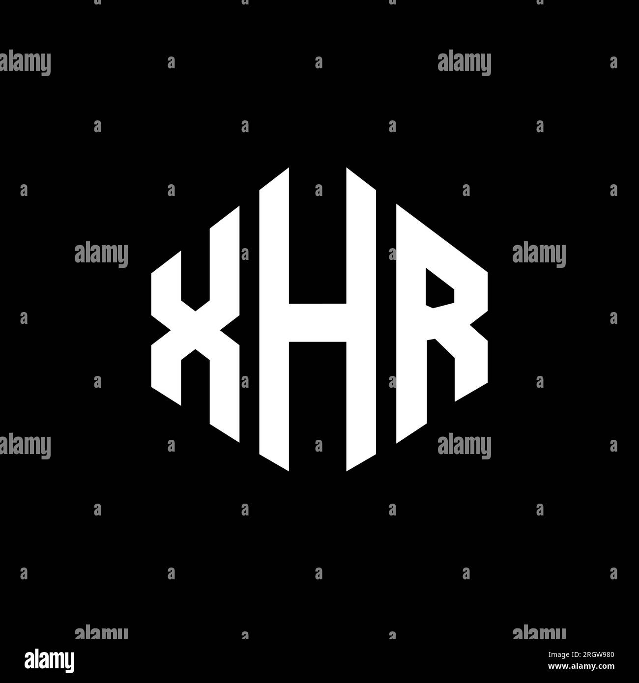 XHR letter logo design with polygon shape. XHR polygon and cube shape ...