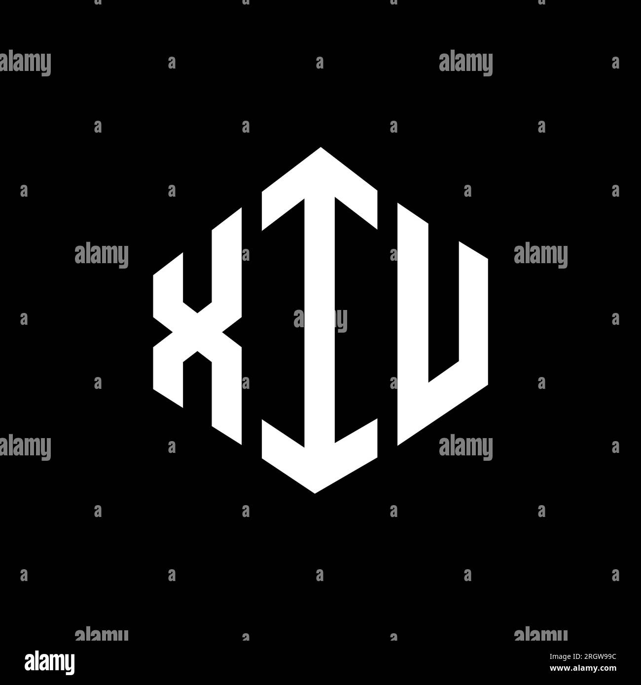 XIU letter logo design with polygon shape. XIU polygon and cube shape