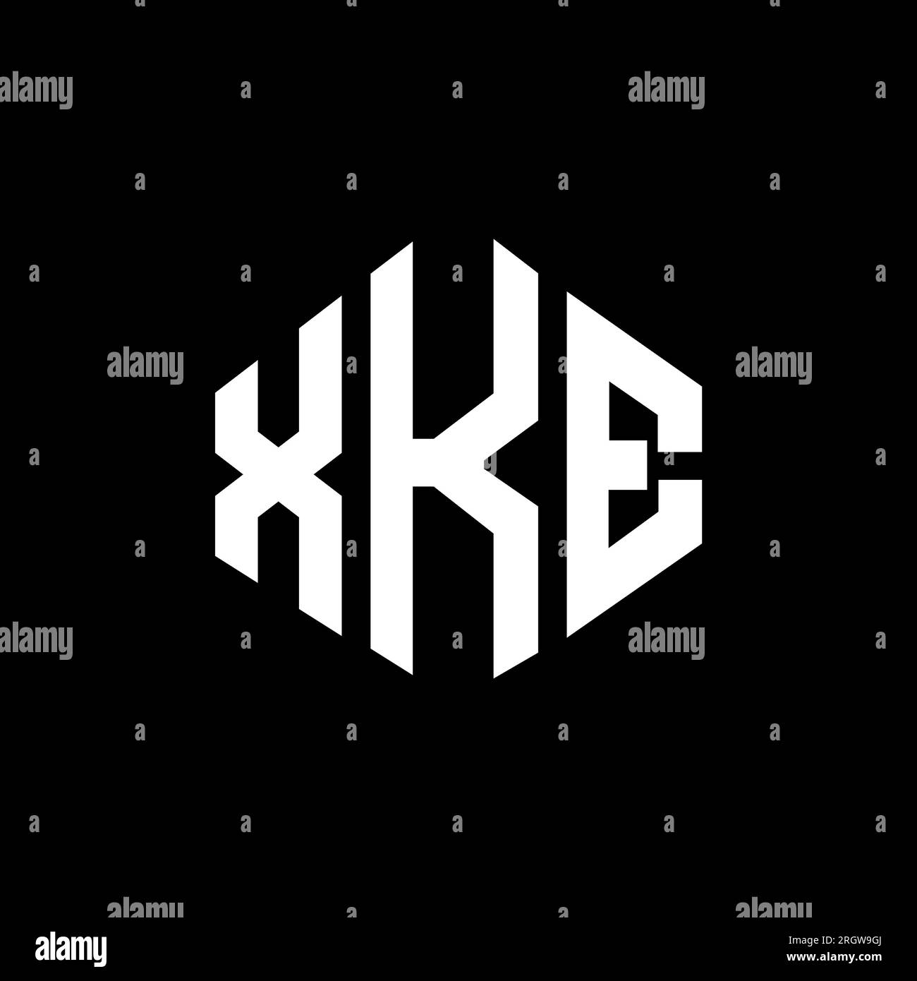 XKE letter logo design with polygon shape. XKE polygon and cube shape