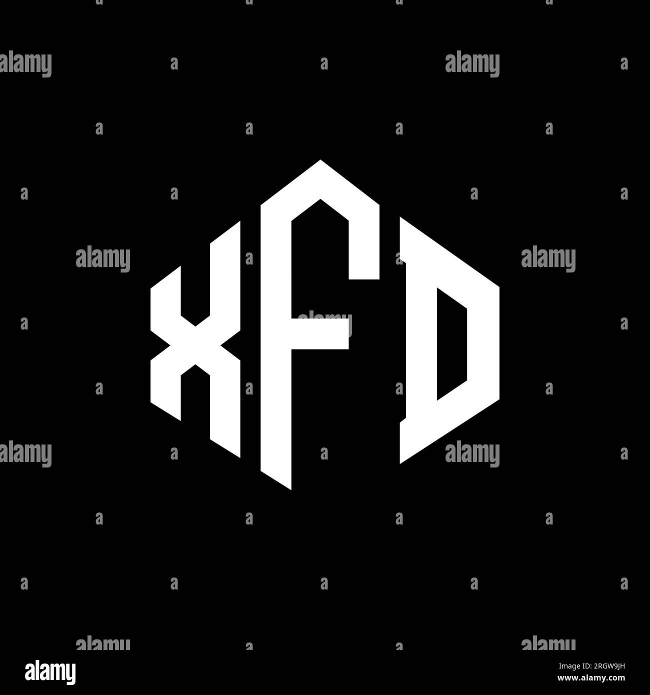 XFD letter logo design with polygon shape. XFD polygon and cube shape