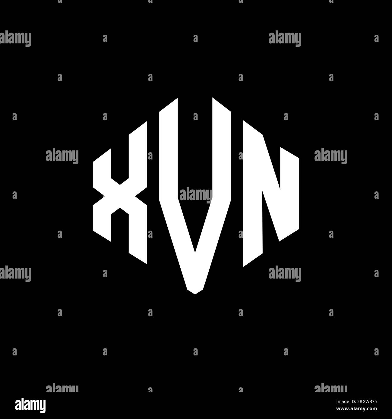 XVN letter logo design with polygon shape. XVN polygon and cube shape