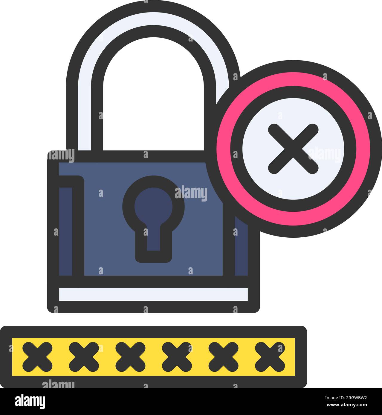 Password Rejected Icon image. Suitable for mobile application. Stock Vector