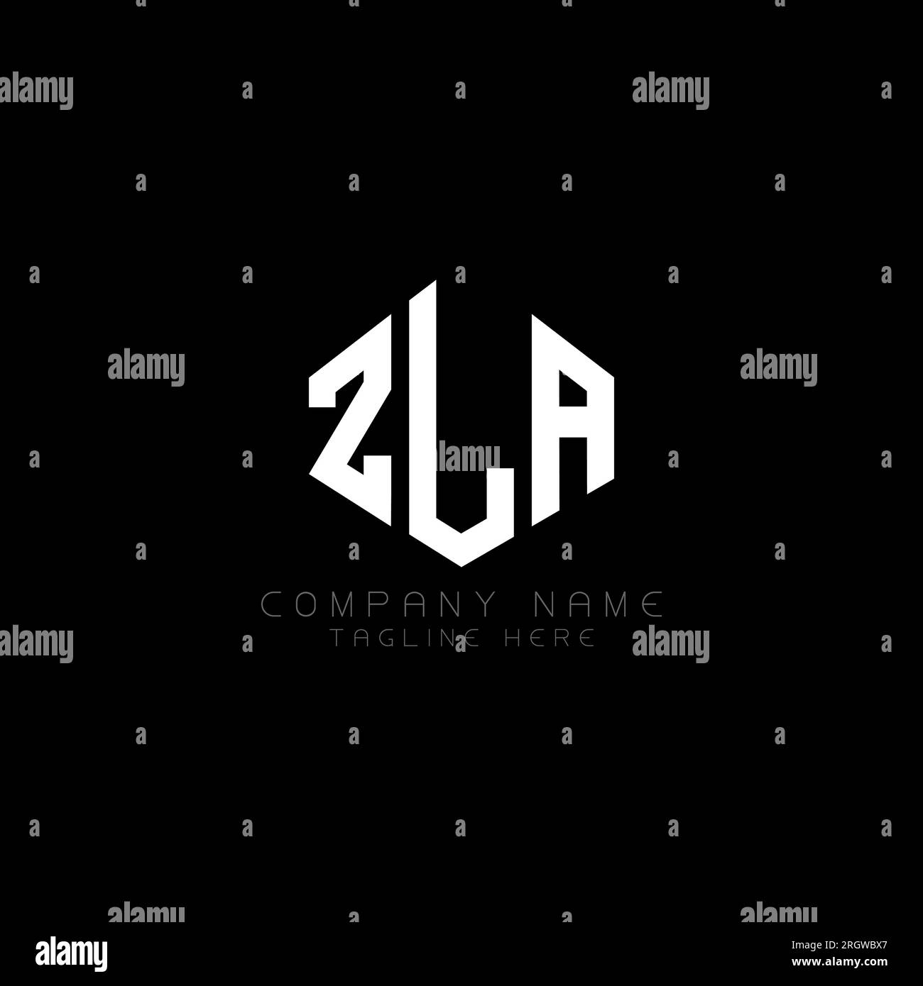 ZLA letter logo design with polygon shape. ZLA polygon and cube shape logo design. ZLA hexagon vector logo template white and black colors. ZLA monogr Stock Vector