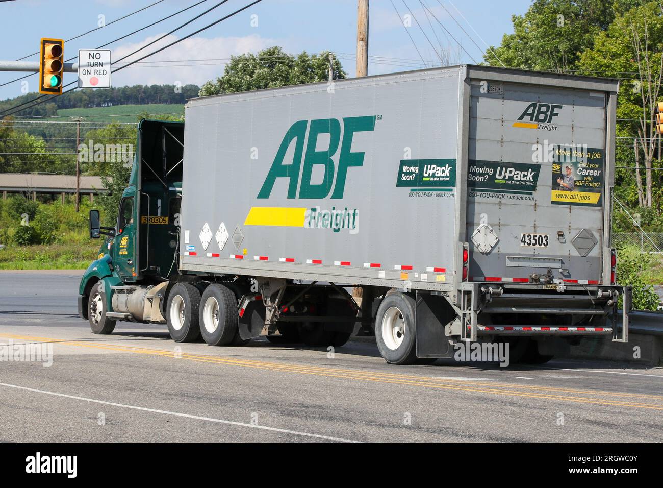 Danville, United States. 11th Aug, 2023. An ABF Freight tractor trailer