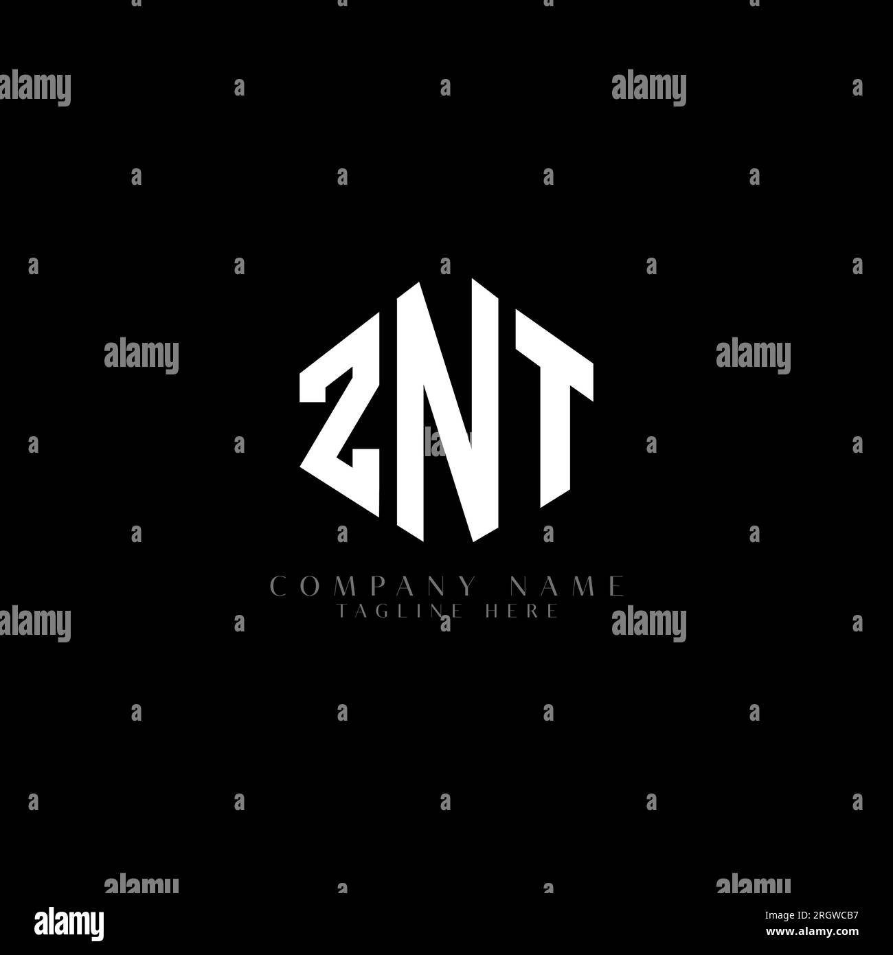 ZNT letter logo design with polygon shape. ZNT polygon and cube shape ...