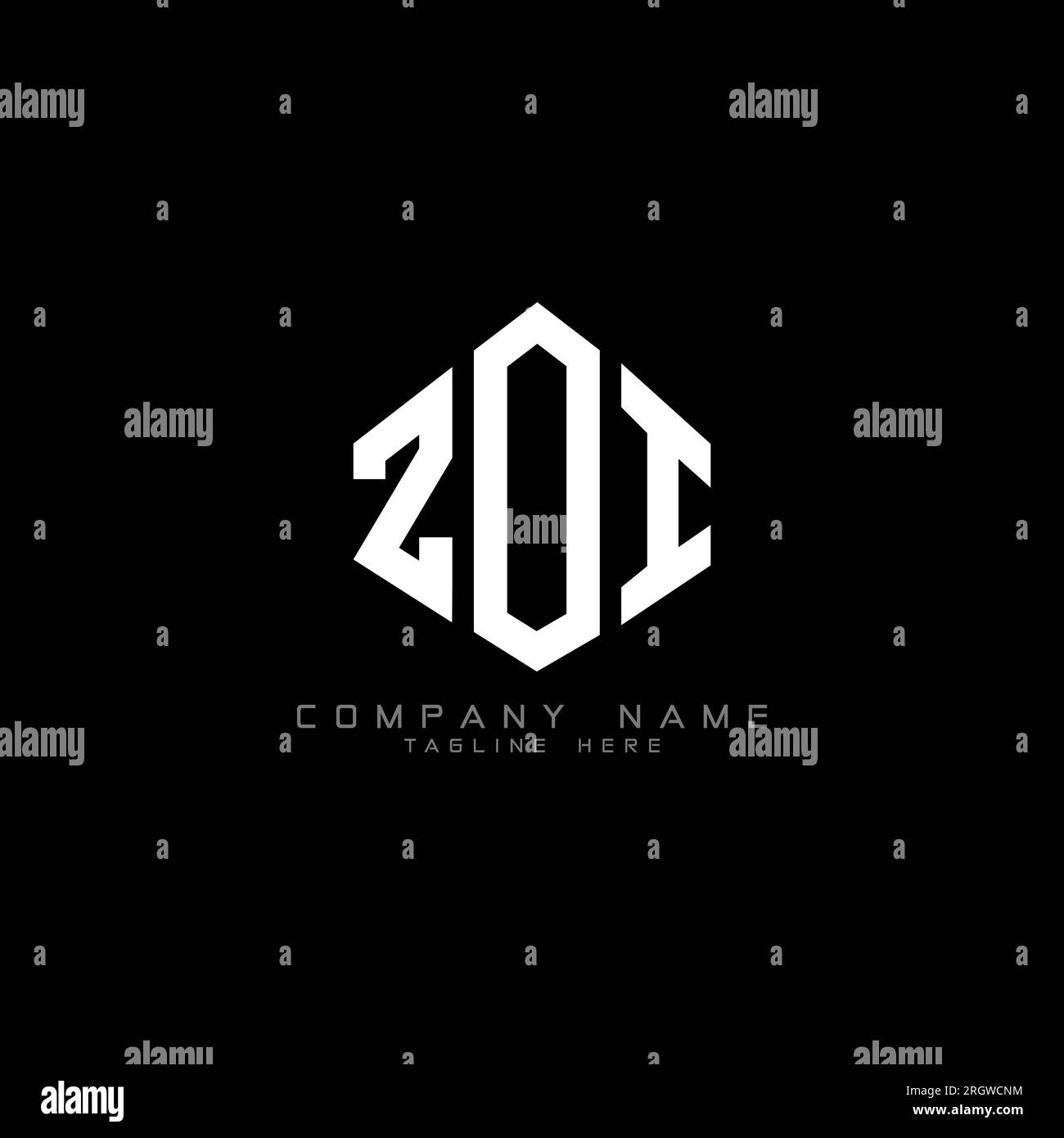 ZOI letter logo design with polygon shape. ZOI polygon and cube shape