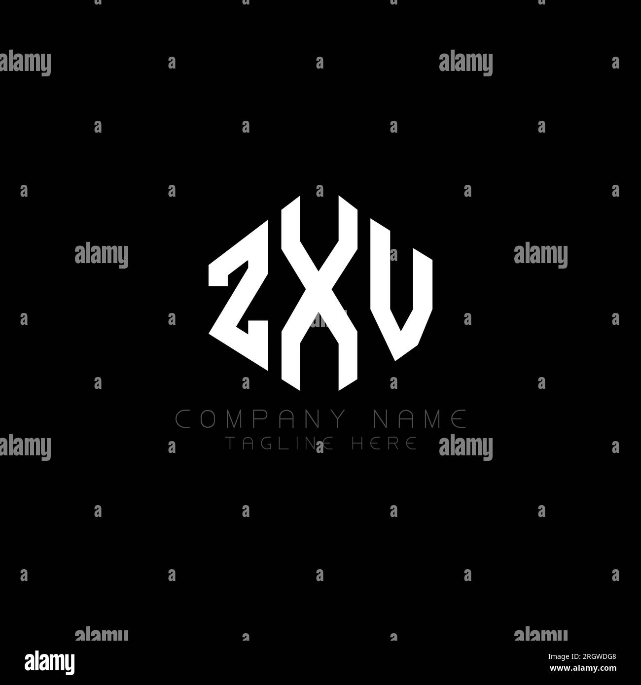 ZXV letter logo design with polygon shape. ZXV polygon and cube shape ...