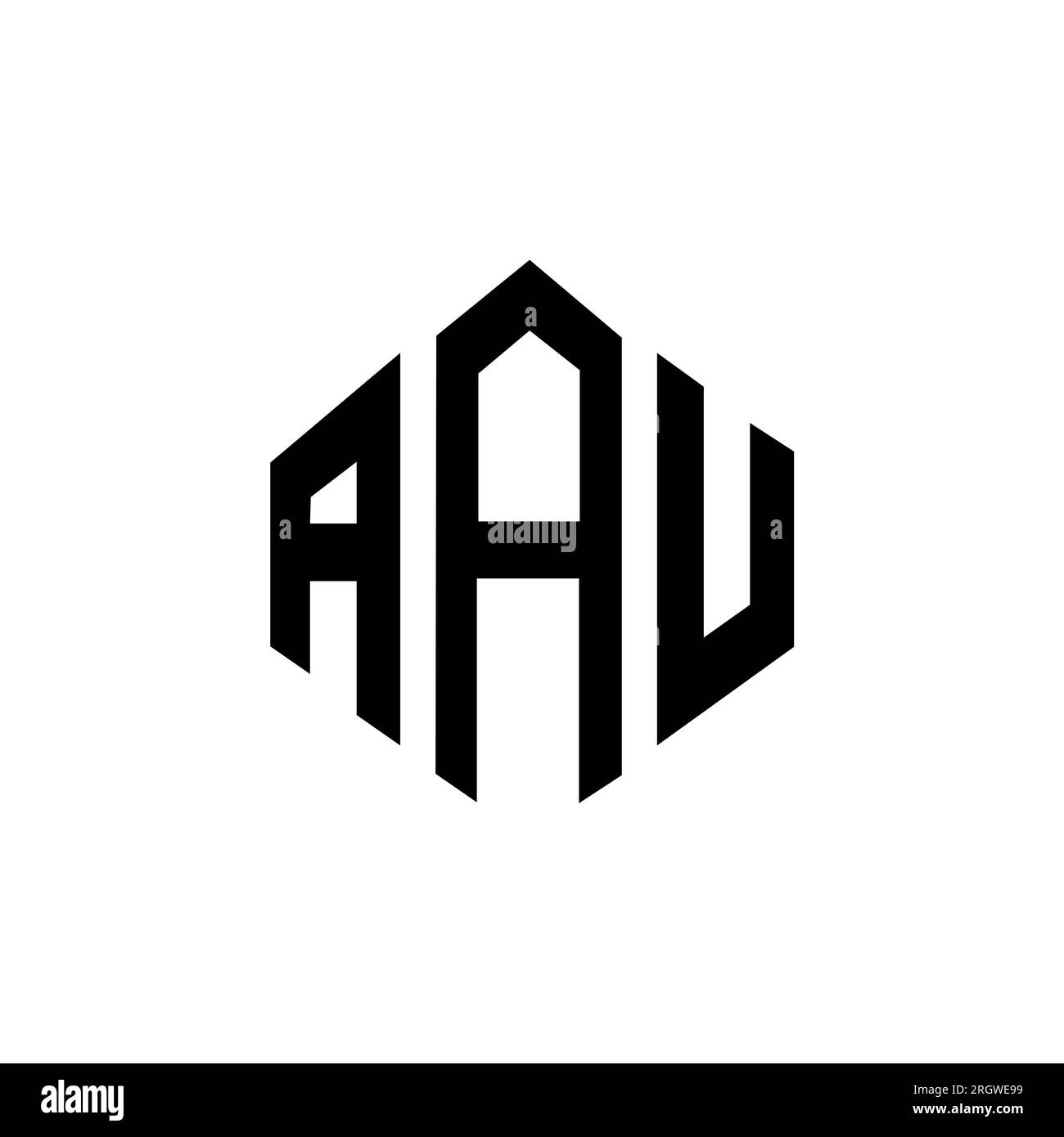 AAU letter logo design with polygon shape. AAU polygon and cube shape