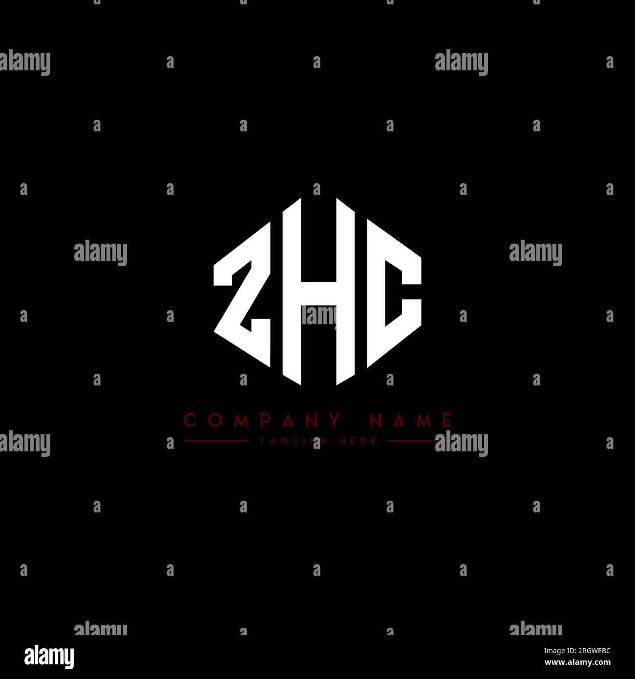 ZHC letter logo design with polygon shape. ZHC polygon and cube shape