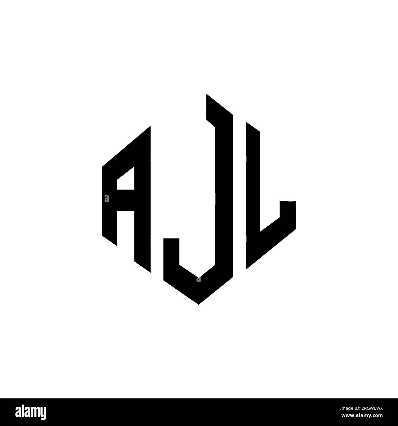 AJL letter logo design with polygon shape. AJL polygon and cube shape ...