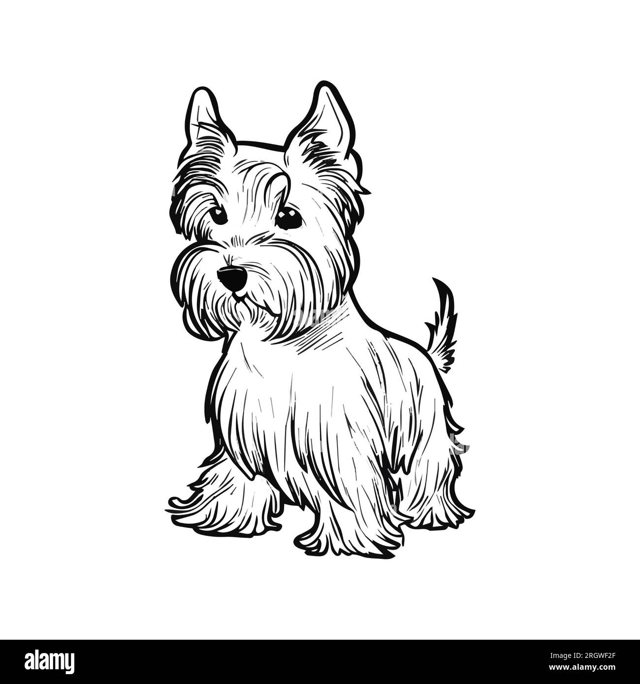 puppy black and white clip art