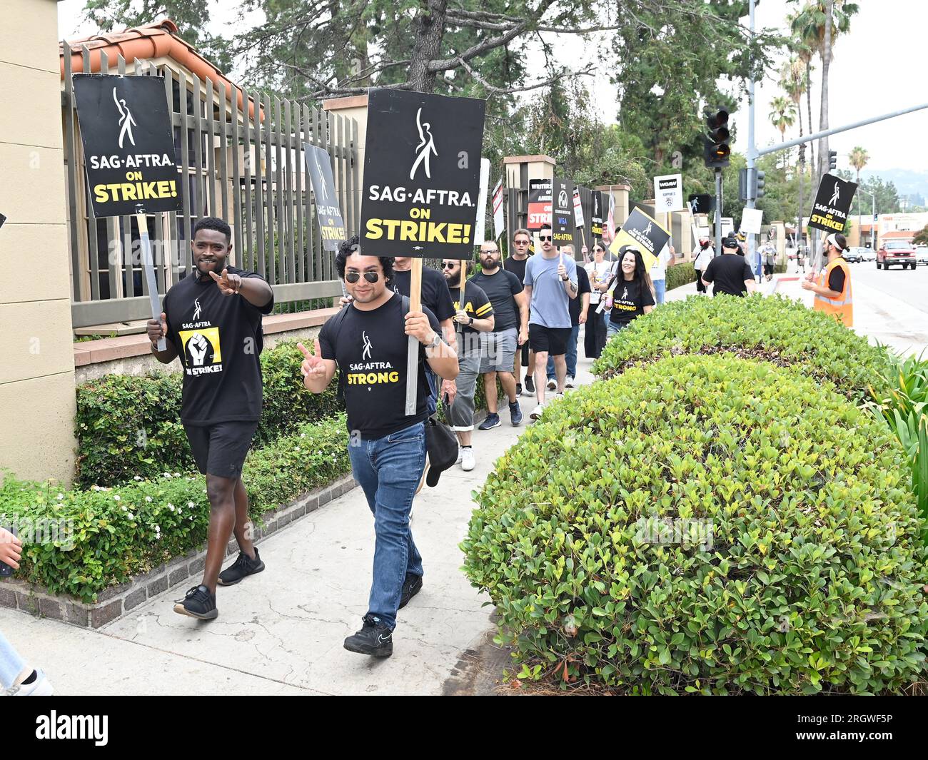 August 11, 2023, Burbank, California, USA SAGAFTRA Picketers seen on
