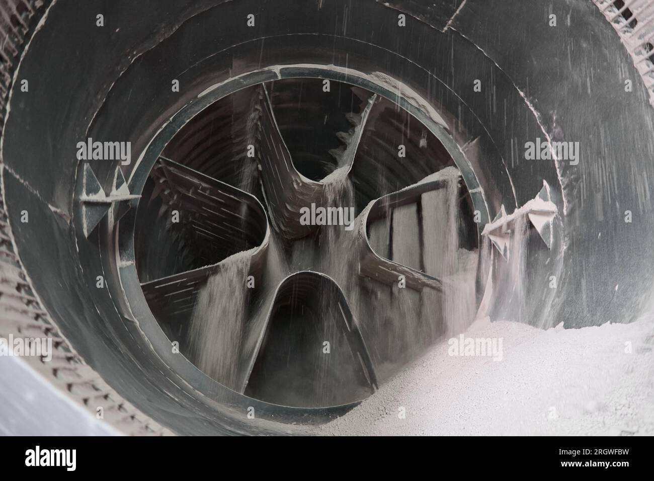 Exhaust pipe of rotating lime burning kiln at plant Stock Photo Alamy