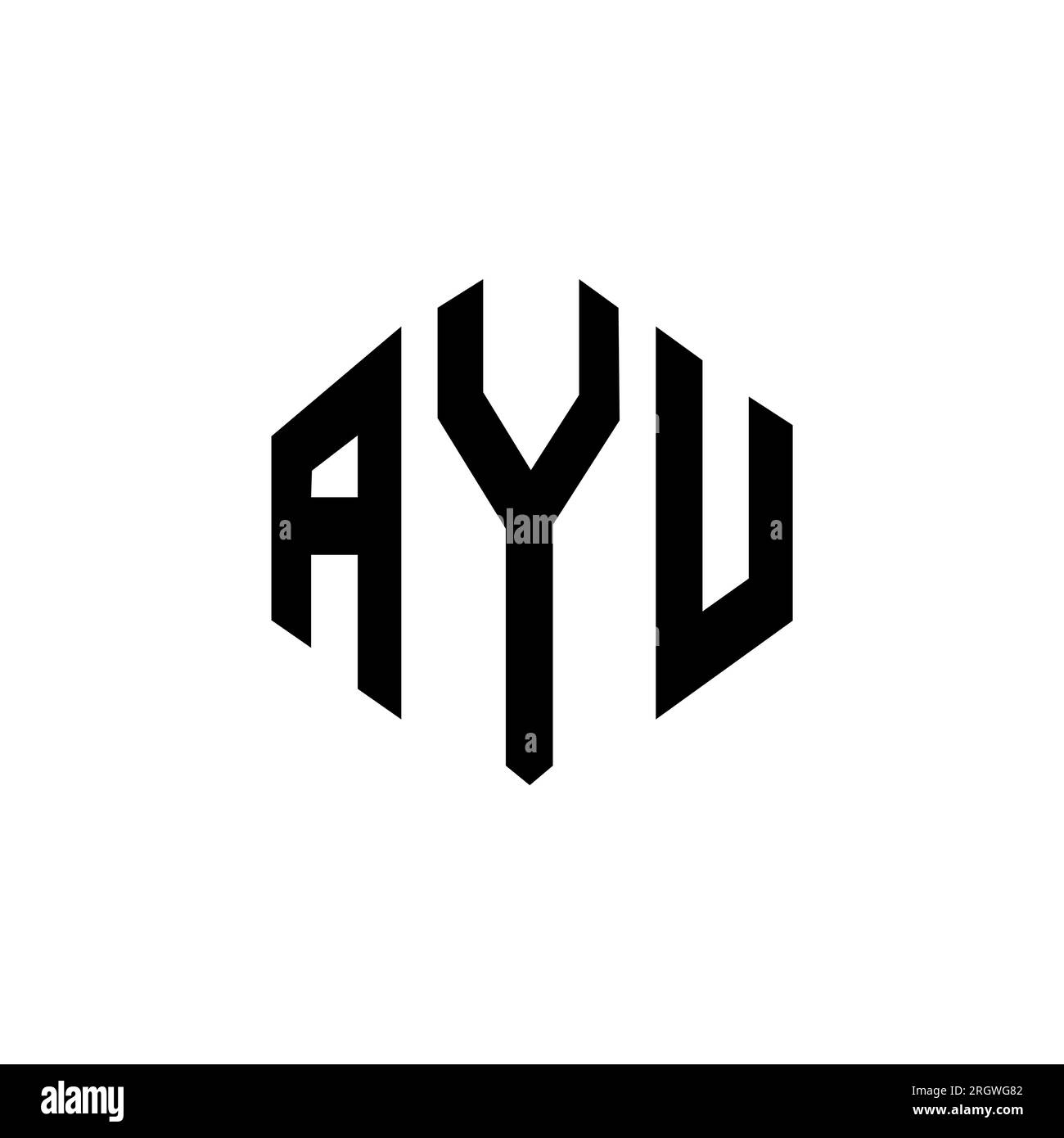 AYU letter logo design with polygon shape. AYU polygon and cube shape ...