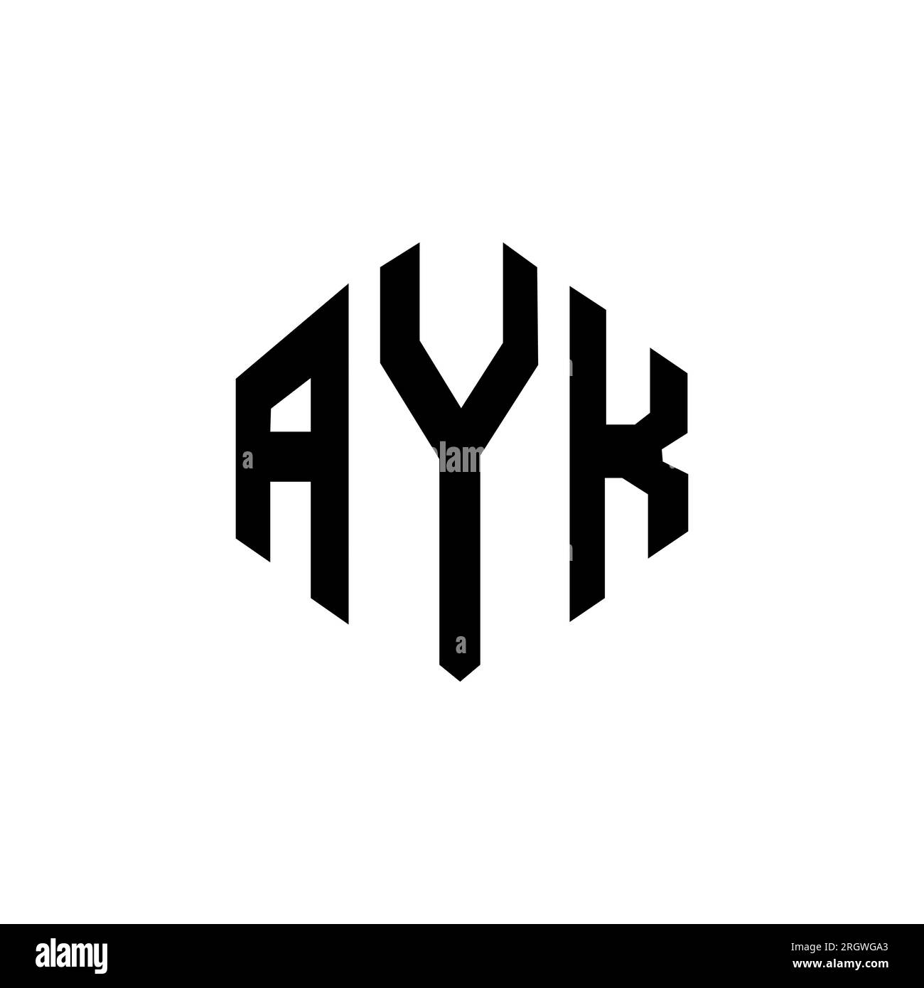 AYK letter logo design with polygon shape. AYK polygon and cube shape ...