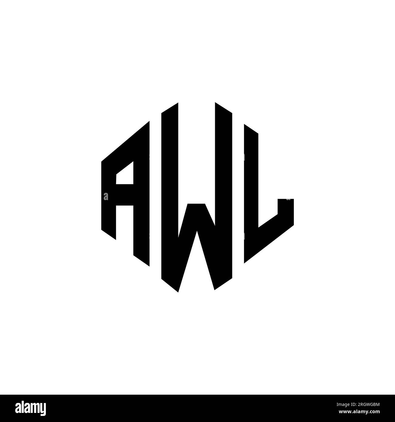 AWL letter logo design with polygon shape. AWL polygon and cube shape