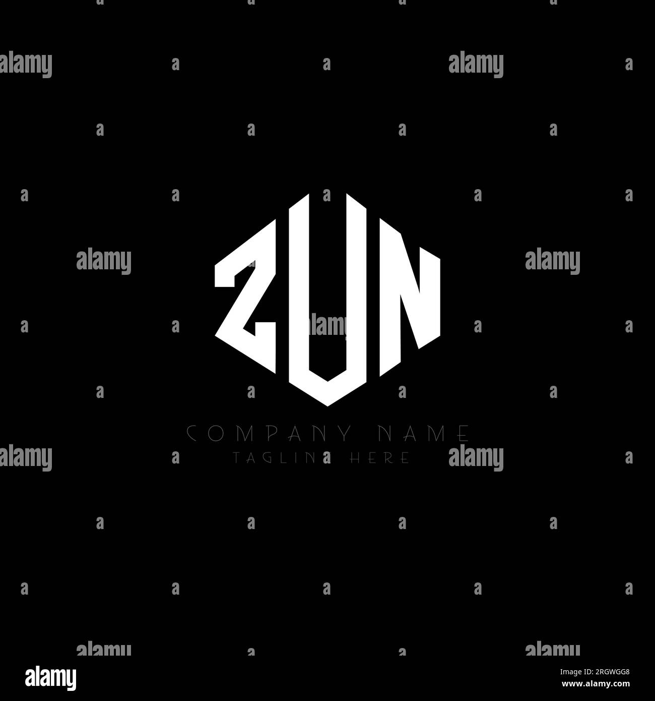 ZUN letter logo design with polygon shape. ZUN polygon and cube shape