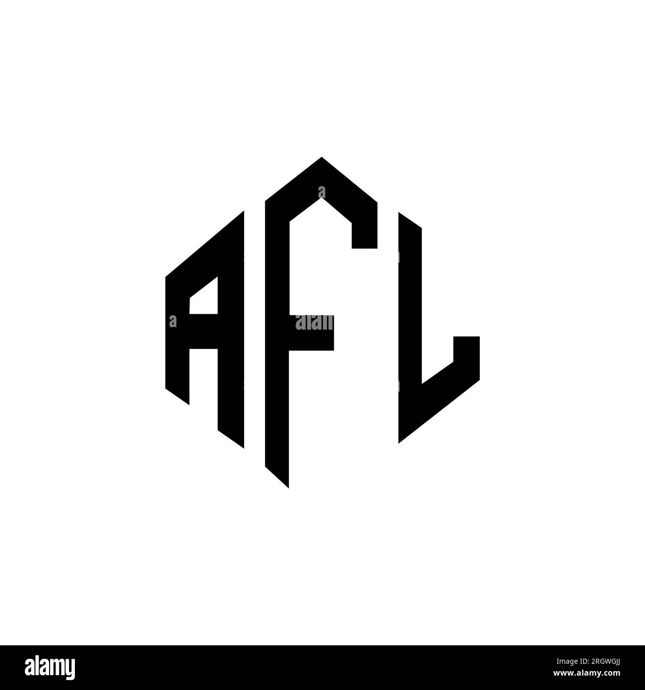 AFL letter logo design with polygon shape. AFL polygon and cube shape logo design. AFL hexagon vector logo template white and black colors. AFL monogr Stock Vector
