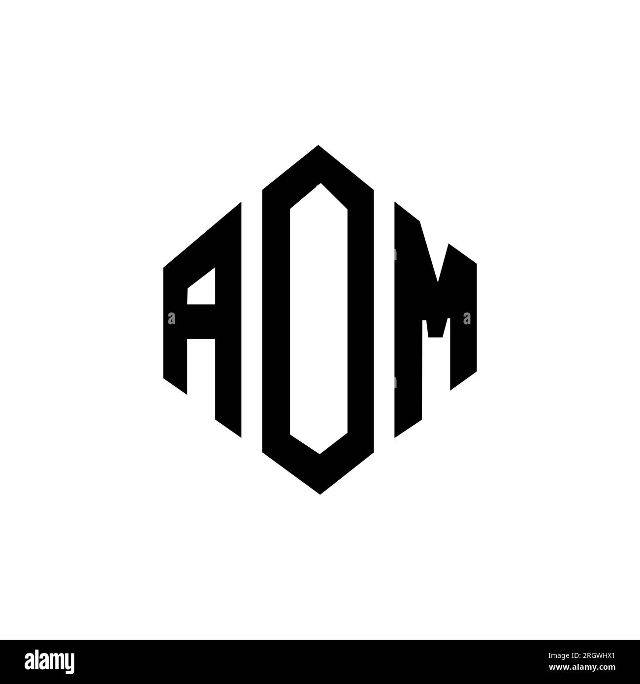 AOM letter logo design with polygon shape. AOM polygon and cube shape