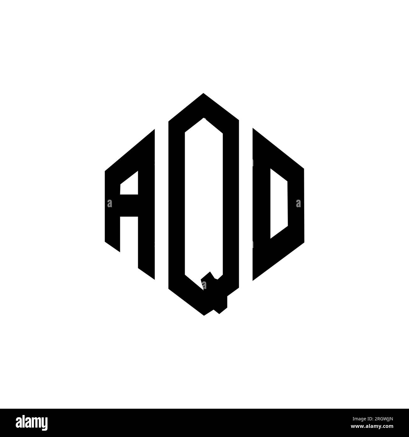 AQO letter logo design with polygon shape. AQO polygon and cube shape ...