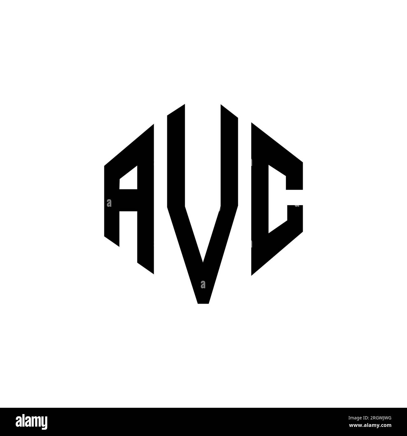 AVC letter logo design with polygon shape. AVC polygon and cube shape