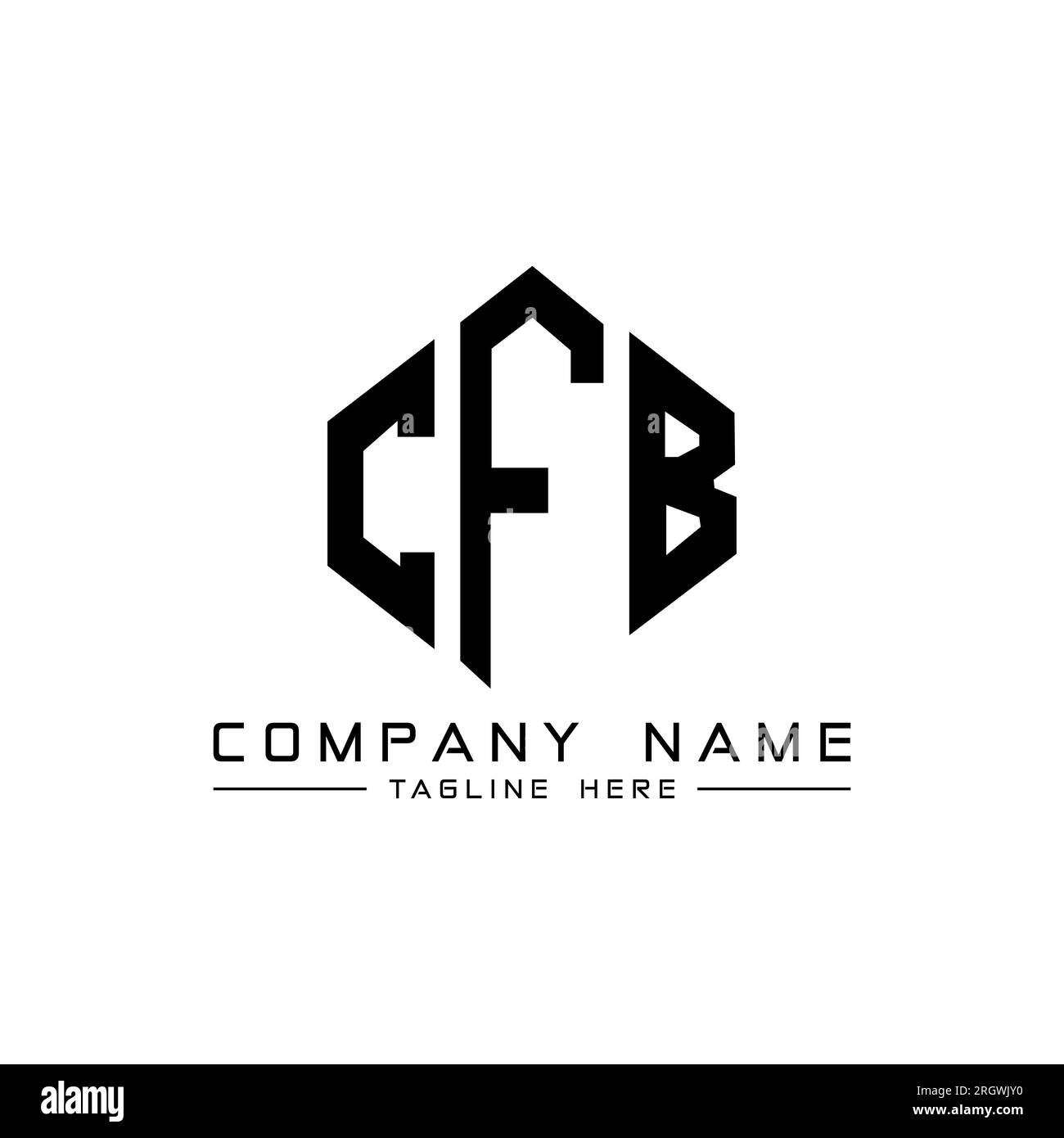 CFB letter logo design with polygon shape. CFB polygon and cube shape