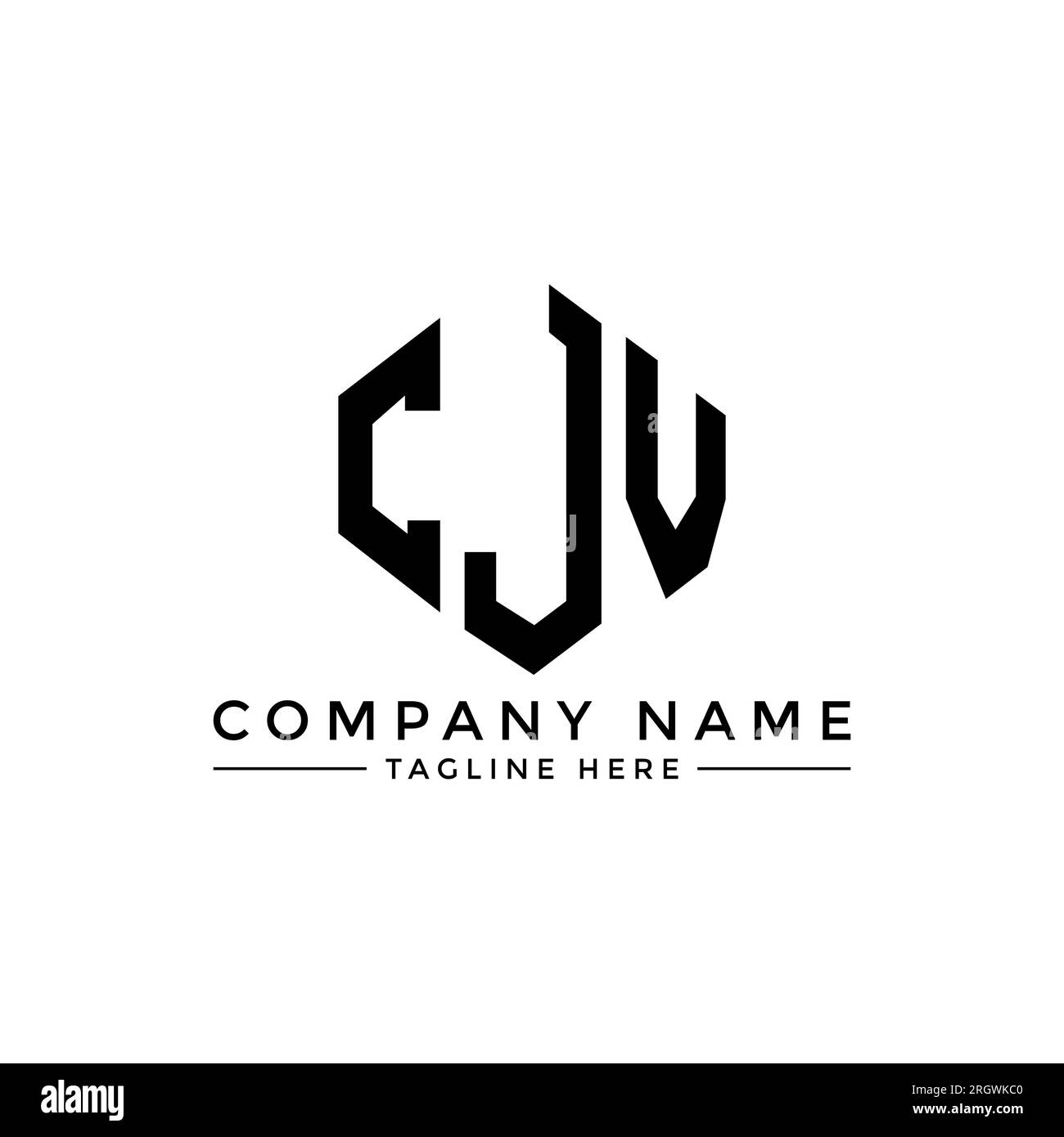 CJV letter logo design with polygon shape. CJV polygon and cube shape logo design. CJV hexagon vector logo template white and black colors. CJV monogr Stock Vector