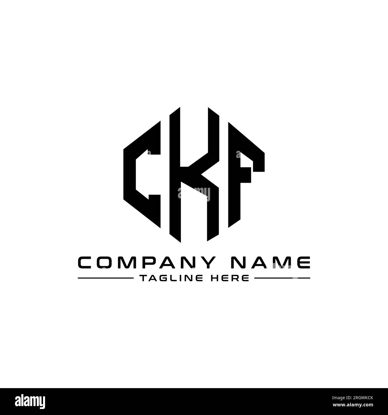 CKF letter logo design with polygon shape. CKF polygon and cube shape