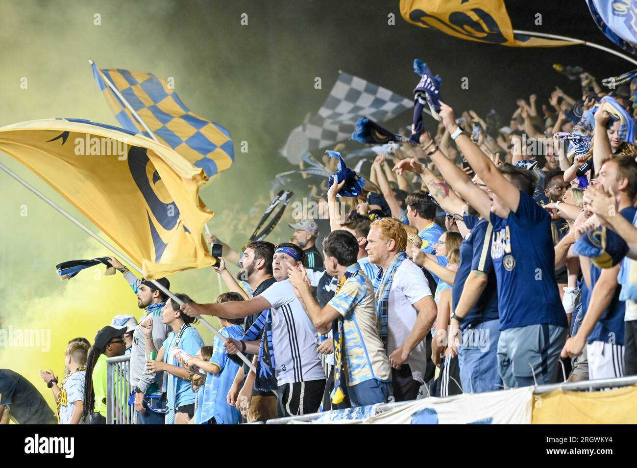 Chester, Pennsylvania, USA. 11th Aug, 2023. August 11, 2023, Chester PA, USA: Philadelphia Union in celebration after a goal was scored against Querétaro F.C during the quarter final match of the League Cup at Subaru Park Credit Image: © Ricky Fitchett via ZUMA Wire (Credit Image: © Ricky Fitchett/ZUMA Press Wire) EDITORIAL USAGE ONLY! Not for Commercial USAGE! Stock Photo