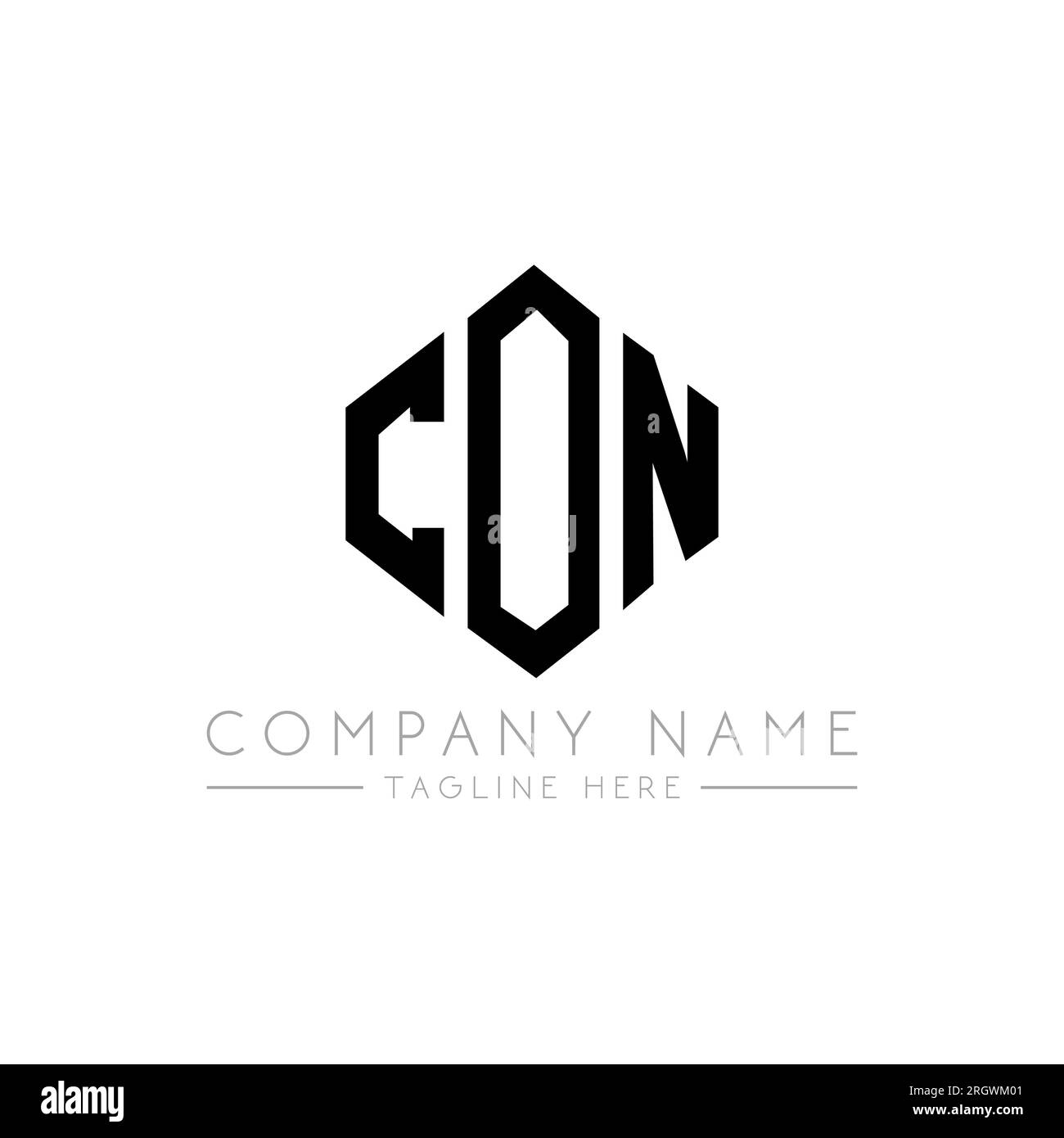 CON letter logo design with polygon shape. CON polygon and cube shape