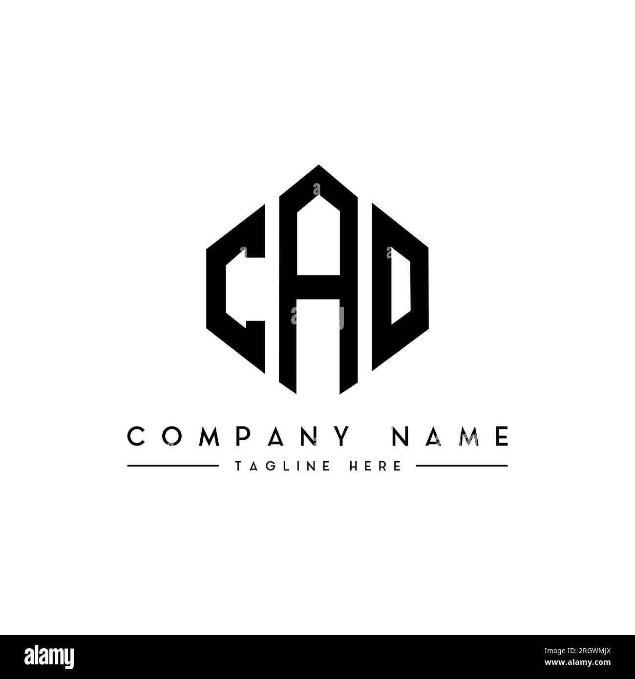 CAO letter logo design with polygon shape. CAO polygon and cube shape logo design. CAO hexagon vector logo template white and black colors. CAO monogr Stock Vector