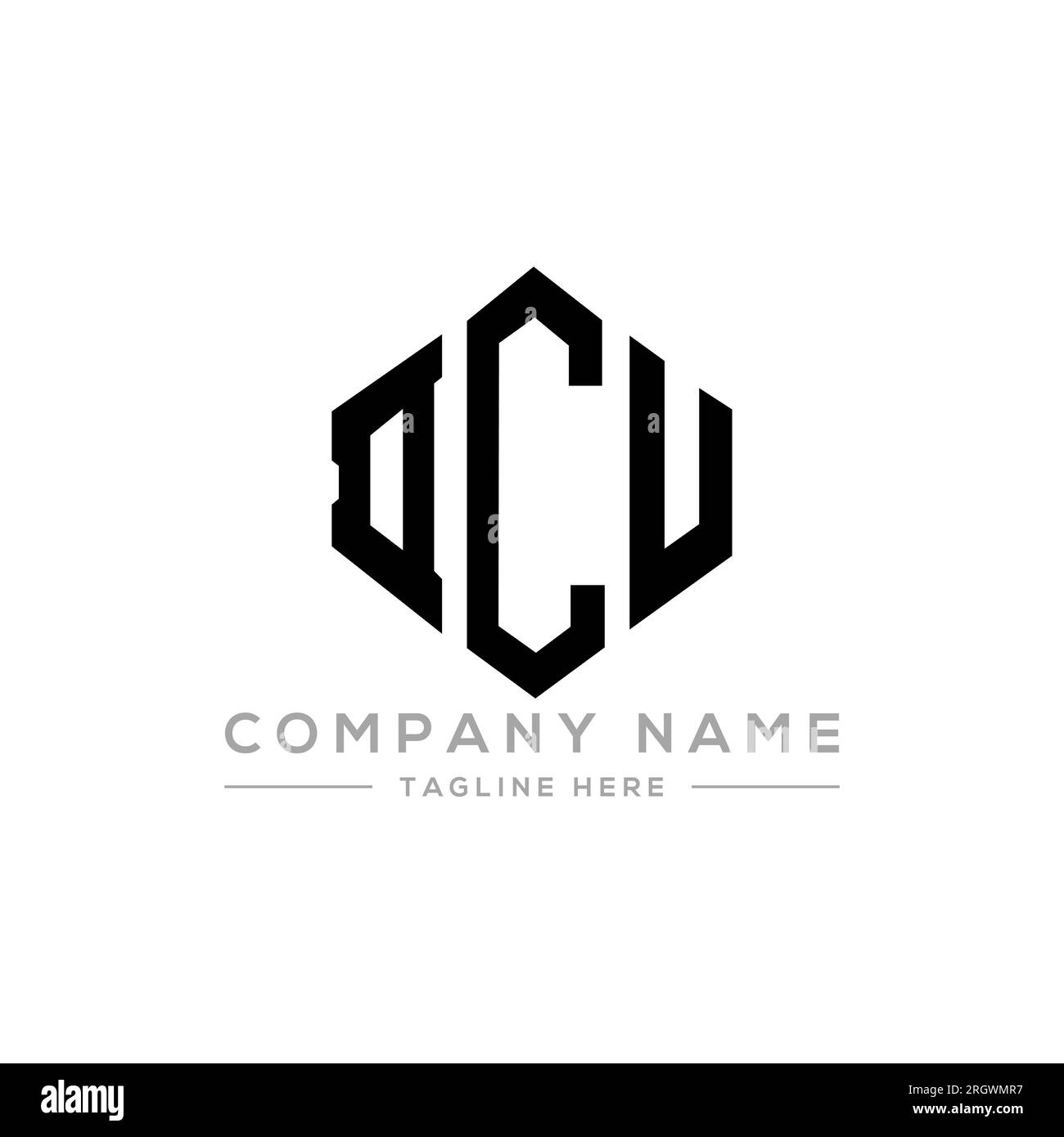 DCU letter logo design with polygon shape. DCU polygon and cube shape