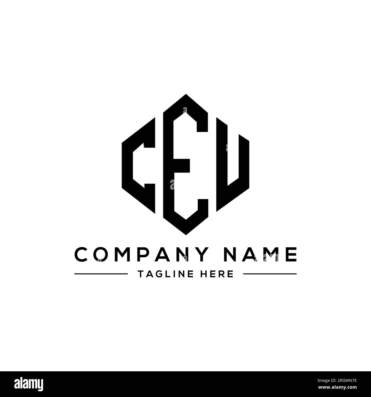 CEU letter logo design with polygon shape. CEU polygon and cube shape