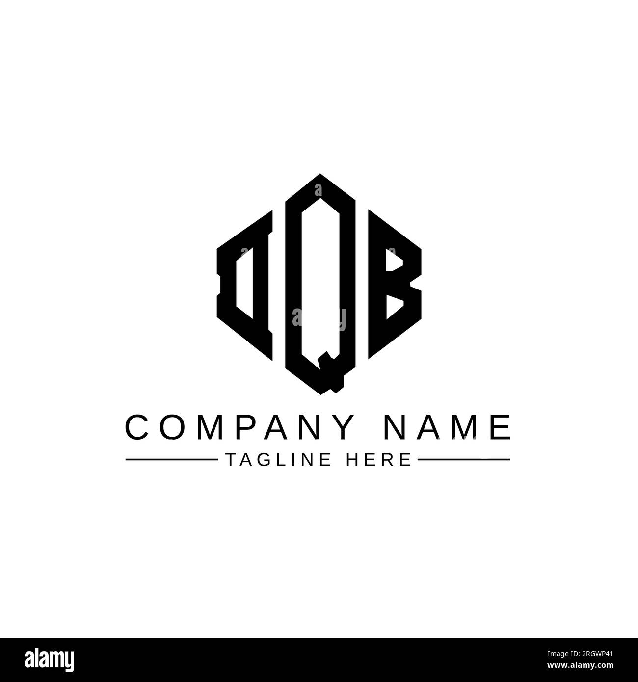 DQB letter logo design with polygon shape. DQB polygon and cube shape