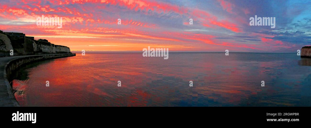 Sunset at Epple Bay Birchington Kent UK Stock Photo