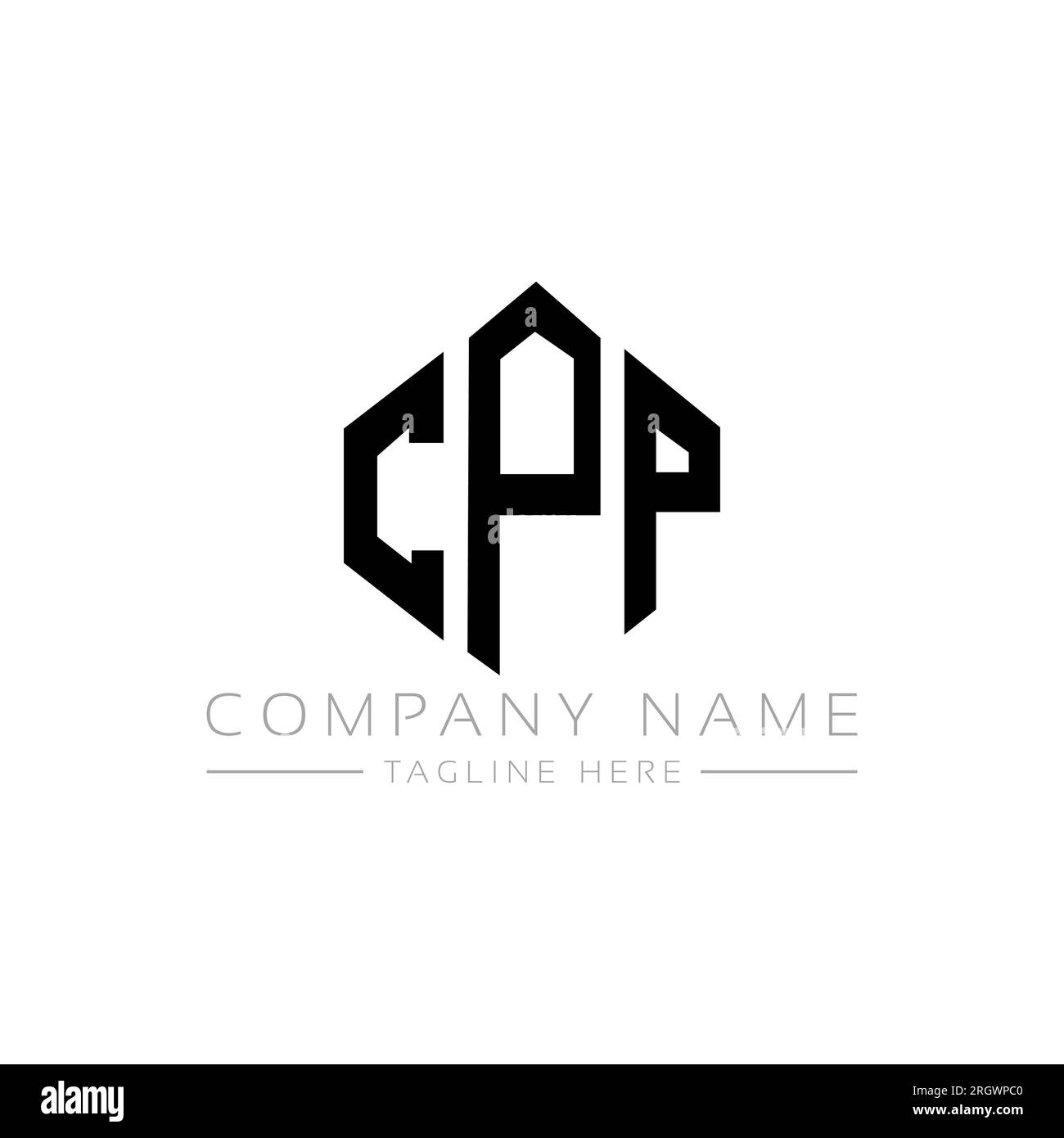 CPP letter logo design with polygon shape. CPP polygon and cube shape logo design. CPP hexagon vector logo template white and black colors. CPP monogr Stock Vector