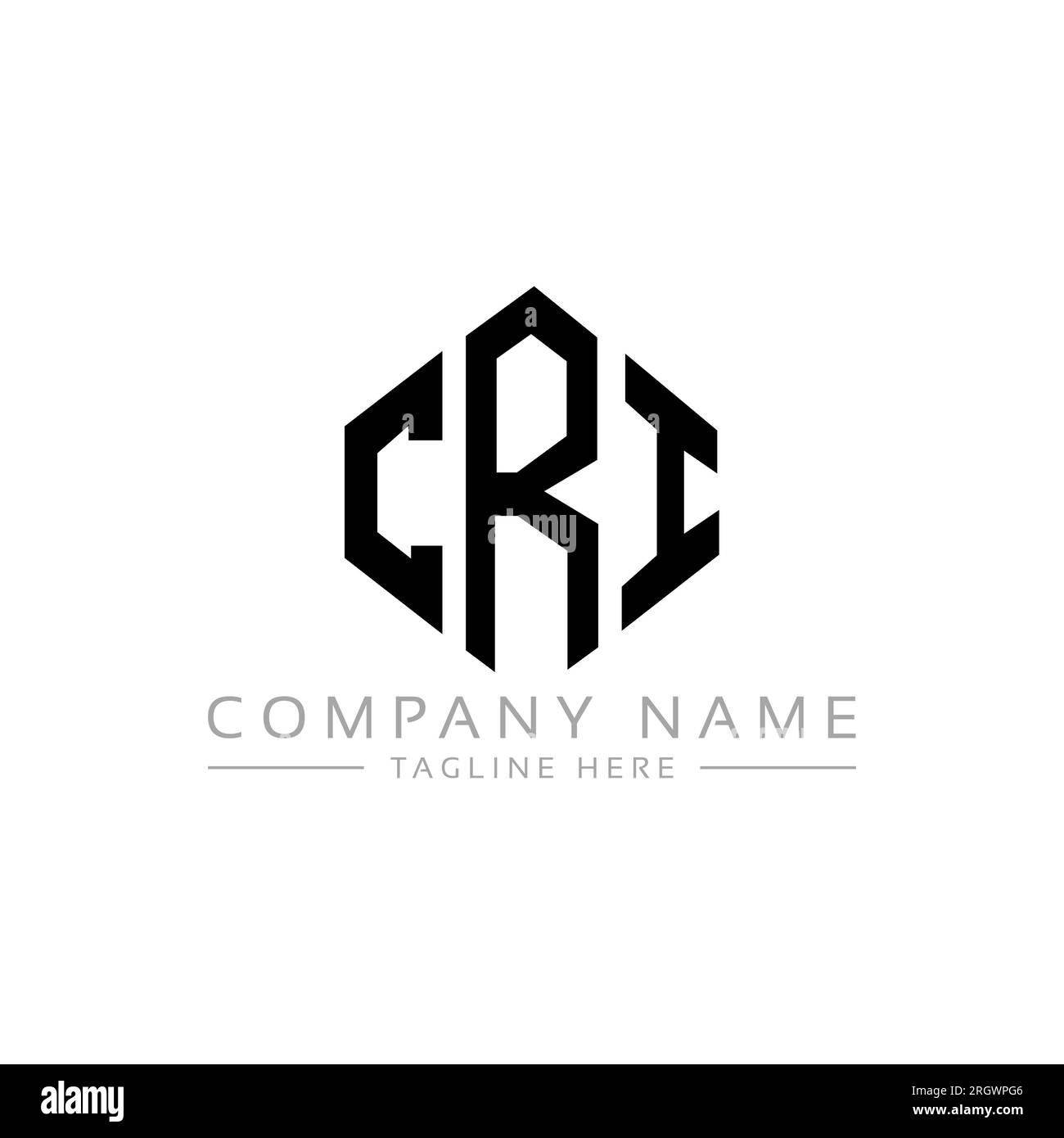 CRI letter logo design with polygon shape. CRI polygon and cube shape