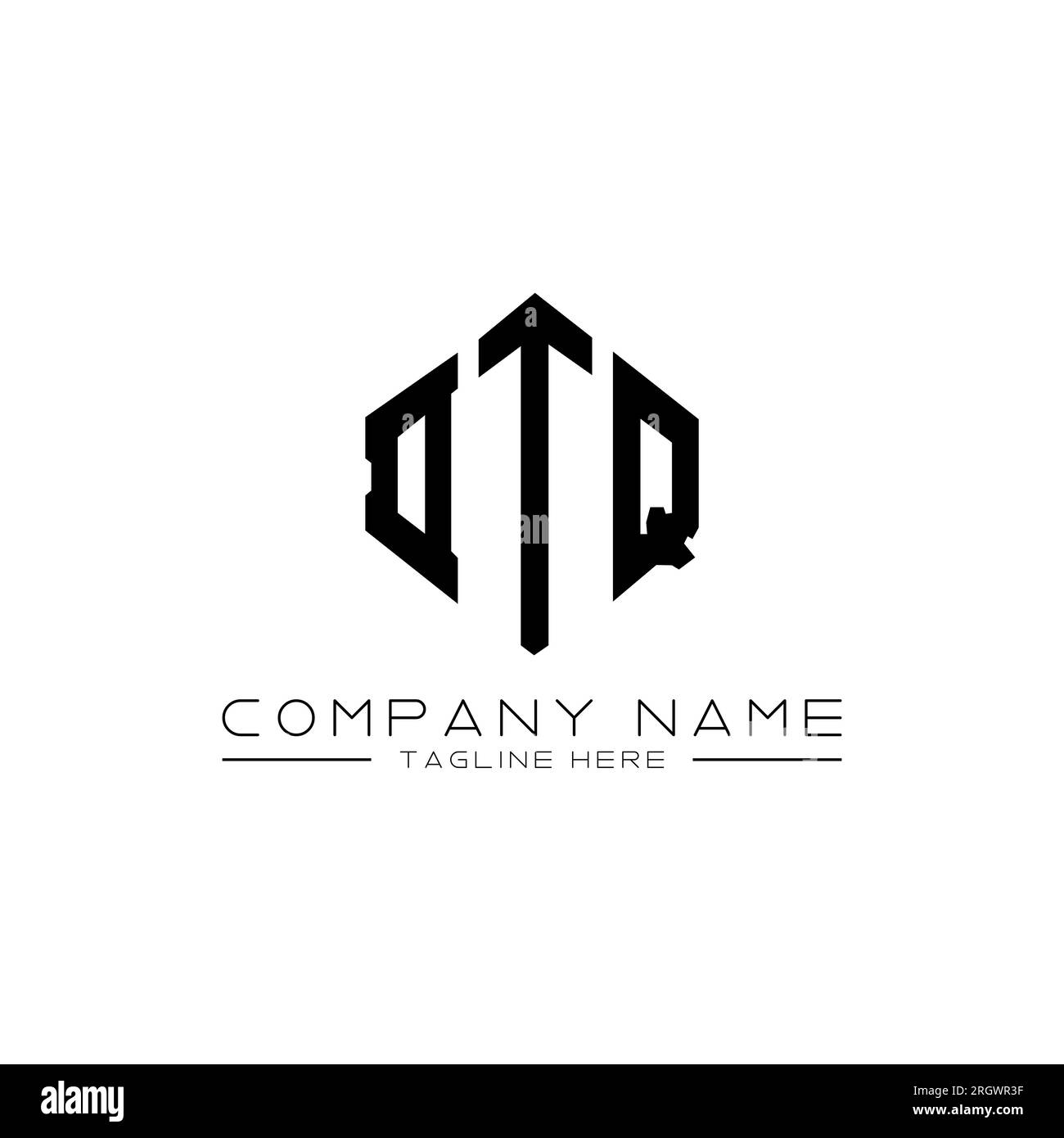 DTQ letter logo design with polygon shape. DTQ polygon and cube shape ...