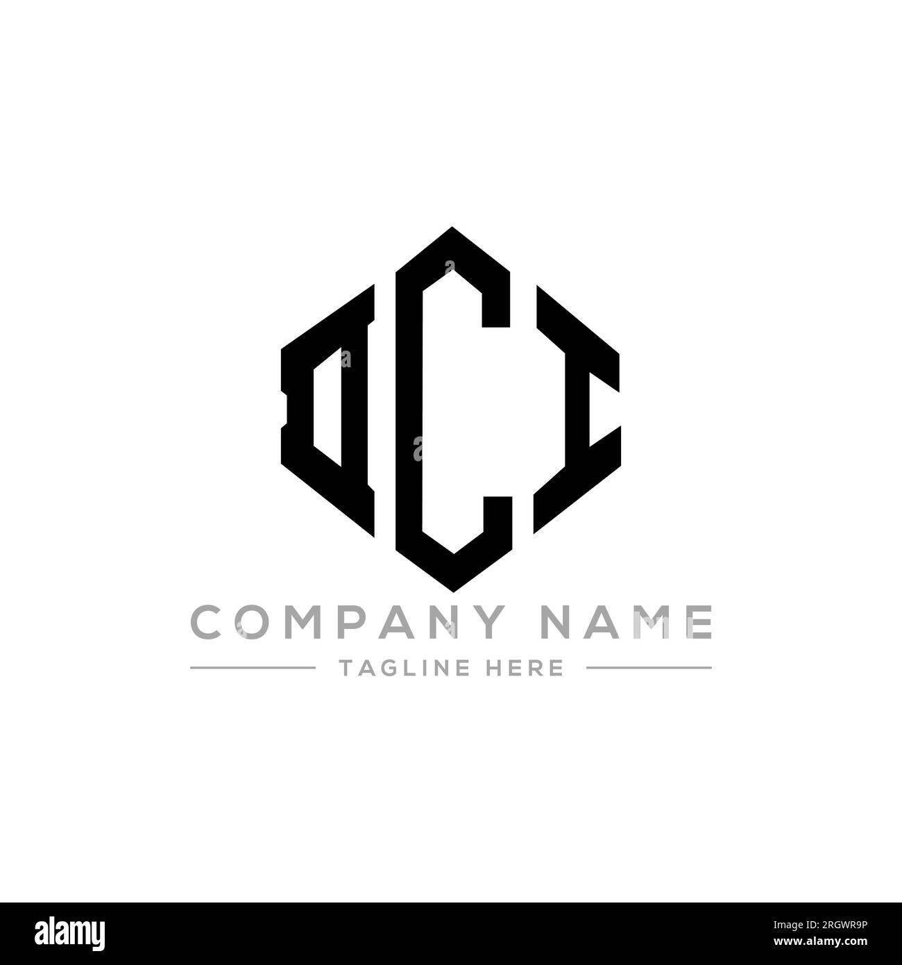 DCI letter logo design with polygon shape. DCI polygon and cube shape