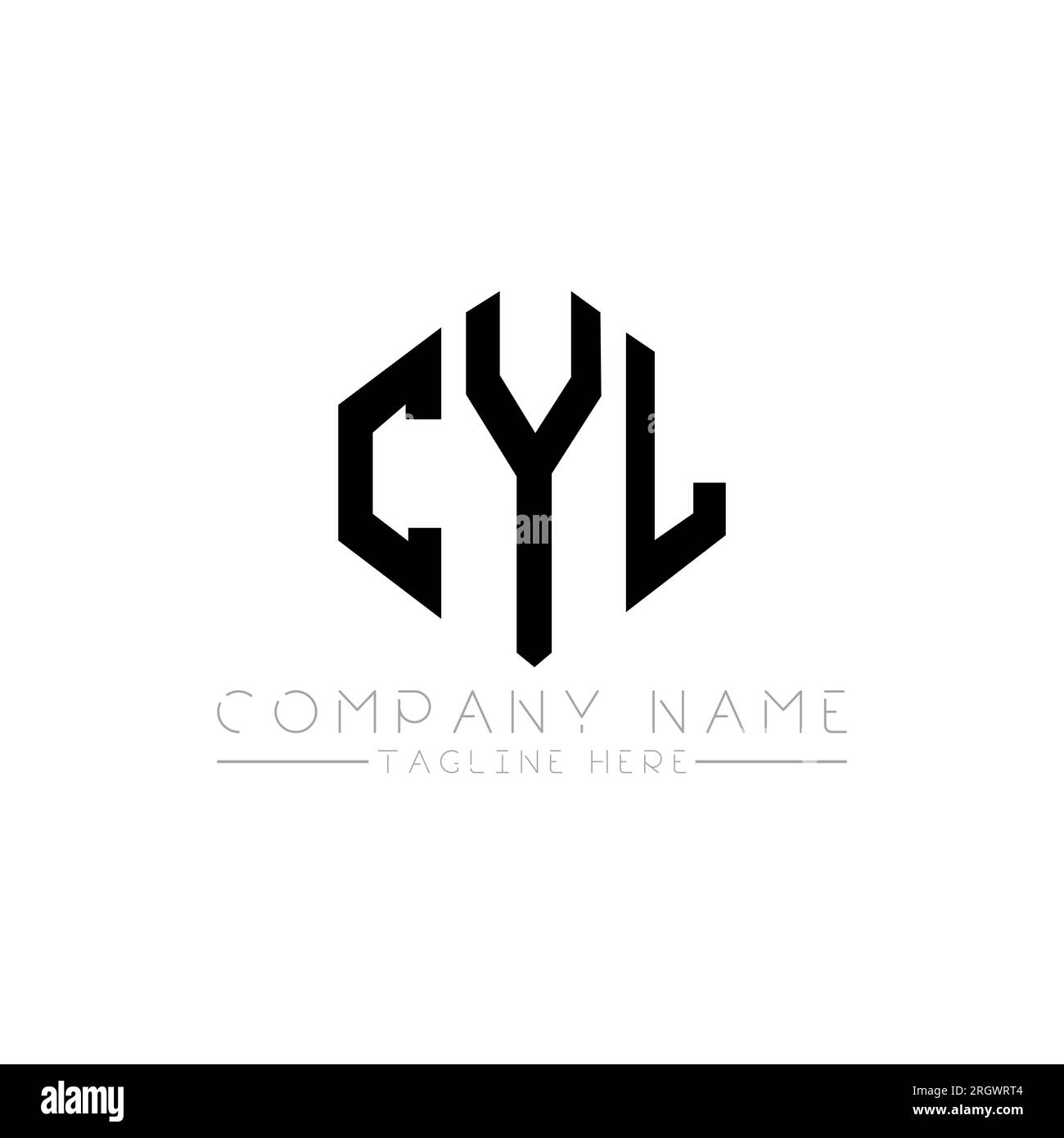 CYL letter logo design with polygon shape. CYL polygon and cube shape logo design. CYL hexagon vector logo template white and black colors. CYL monogr Stock Vector