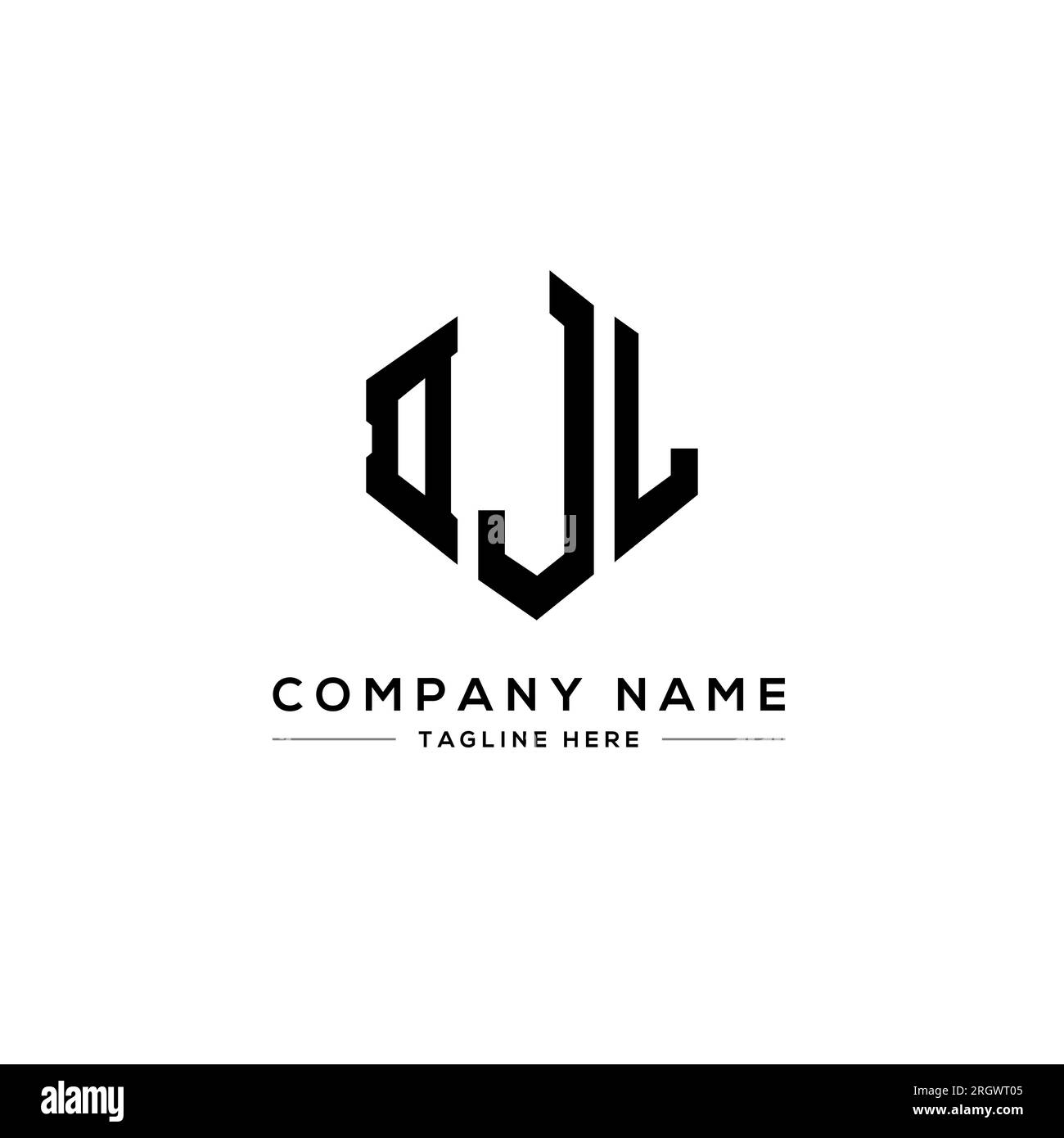 DJL letter logo design with polygon shape. DJL polygon and cube shape ...