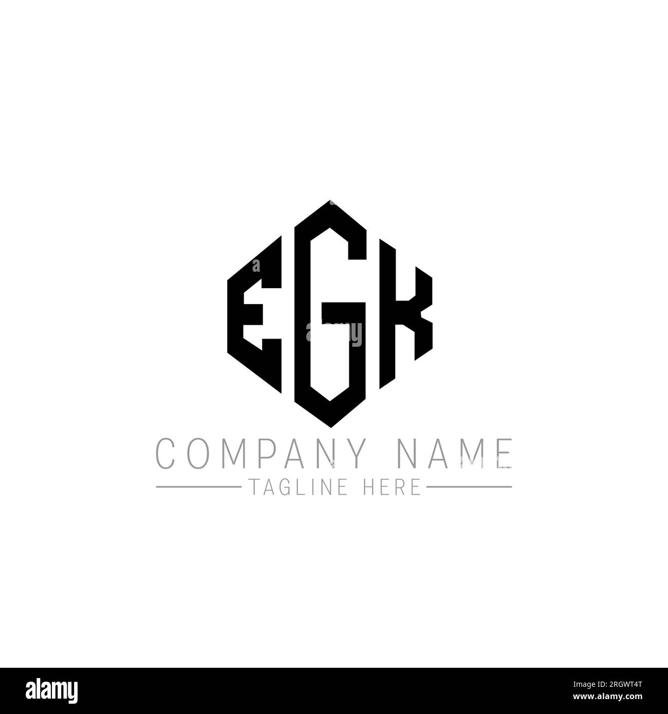 EGK letter logo design with polygon shape. EGK polygon and cube shape logo design. EGK hexagon vector logo template white and black colors. EGK monogr Stock Vector