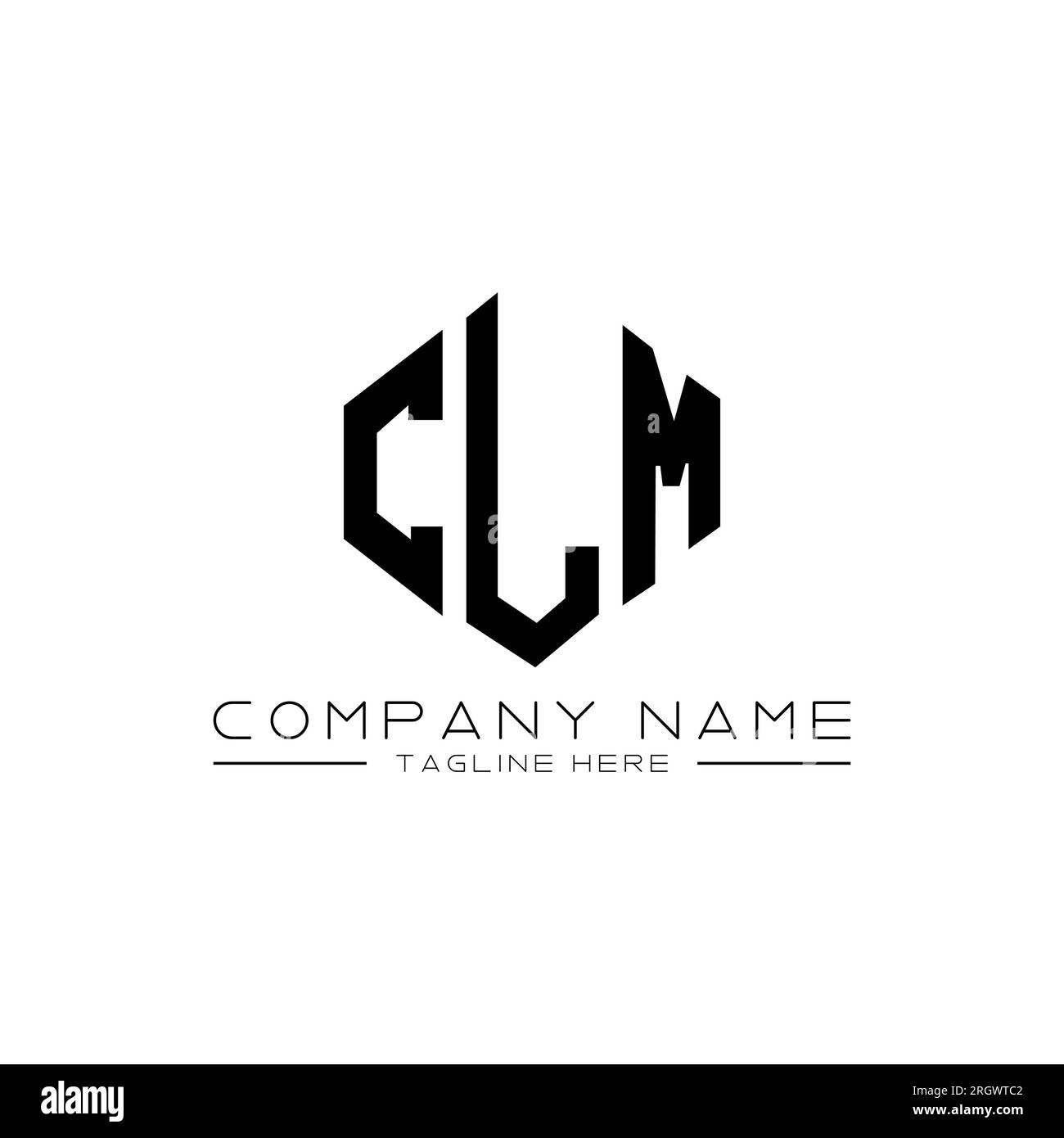 CLM letter logo design with polygon shape. CLM polygon and cube shape logo design. CLM hexagon vector logo template white and black colors. CLM monogr Stock Vector