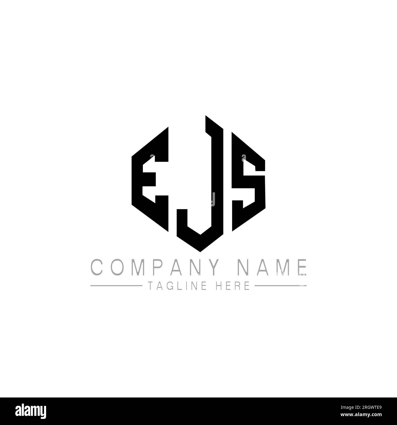EJS letter logo design with polygon shape. EJS polygon and cube shape ...