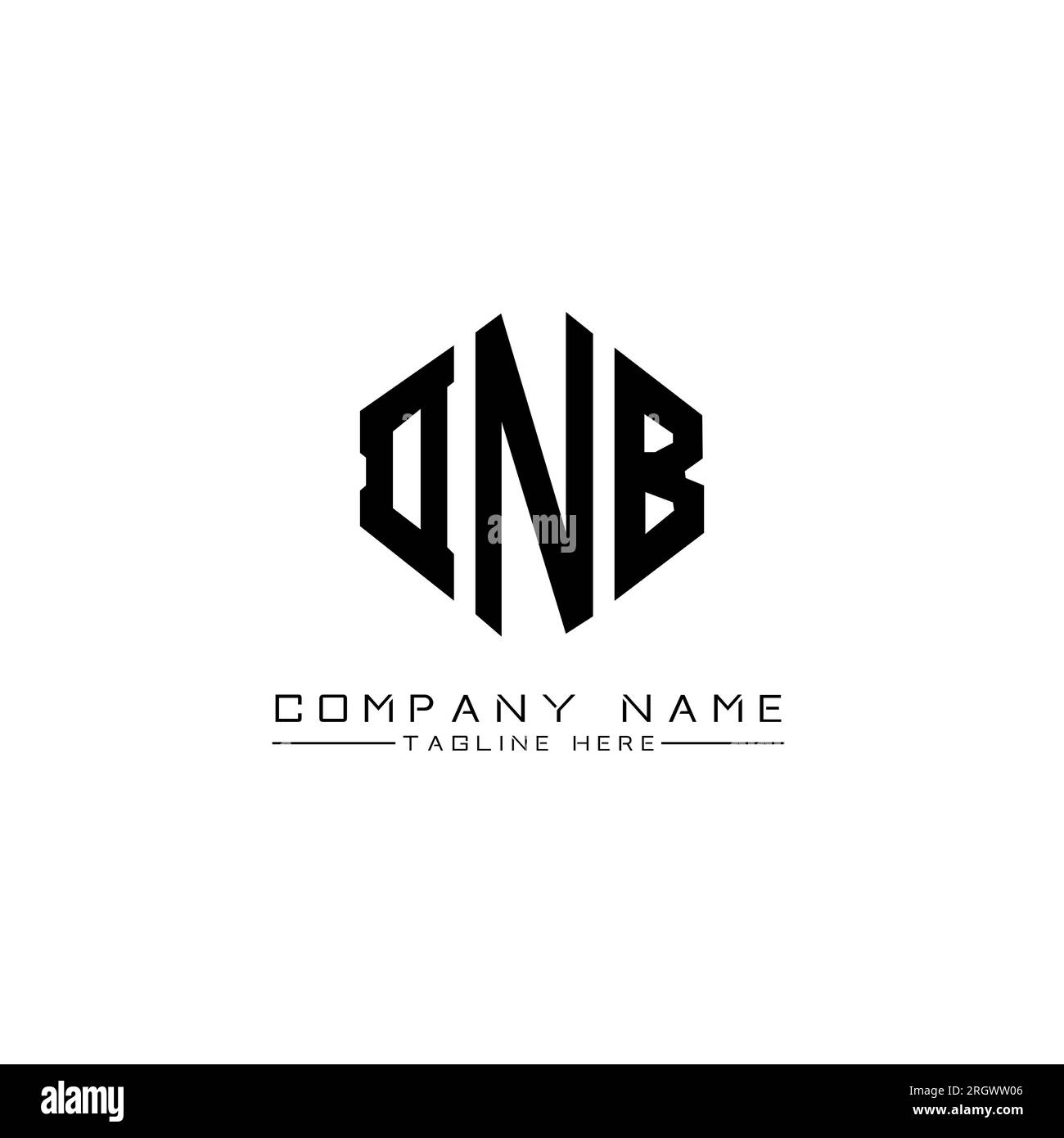DNB letter logo design with polygon shape. DNB polygon and cube shape