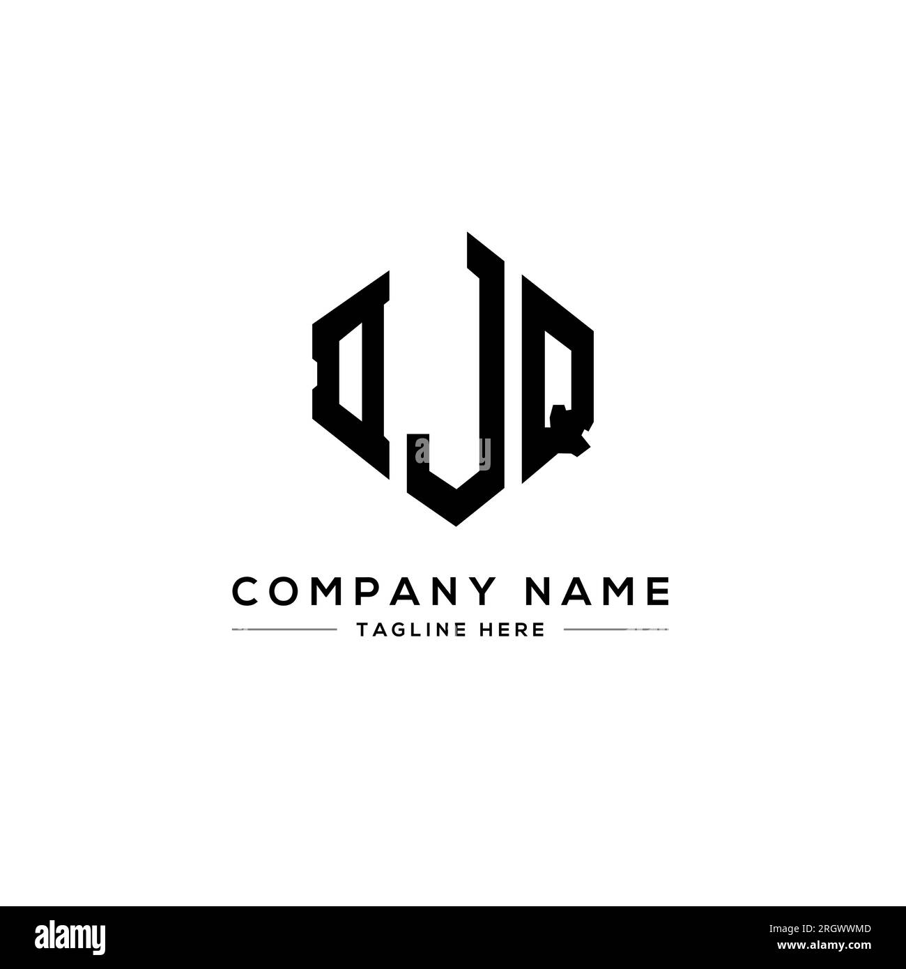 DJQ letter logo design with polygon shape. DJQ polygon and cube shape ...