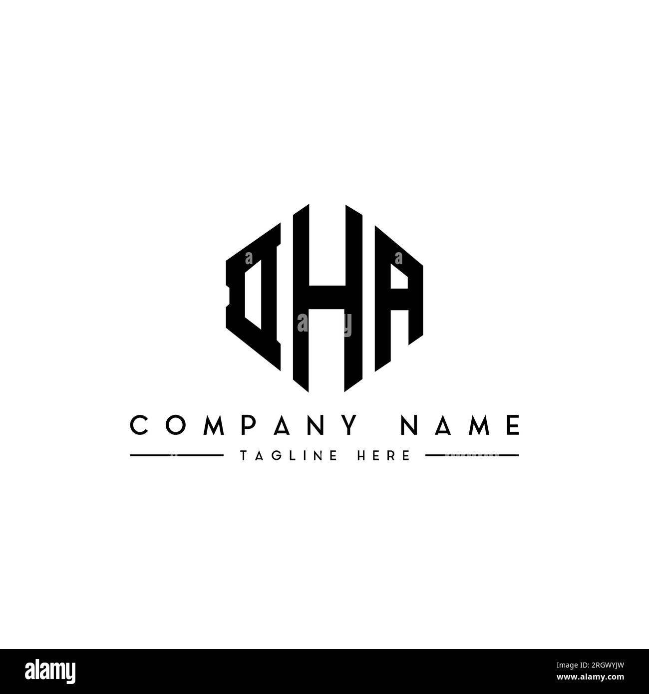 DHA letter logo design with polygon shape. DHA polygon and cube shape